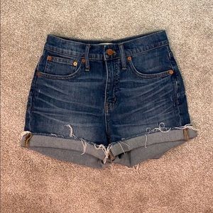 High-rise denim shorts